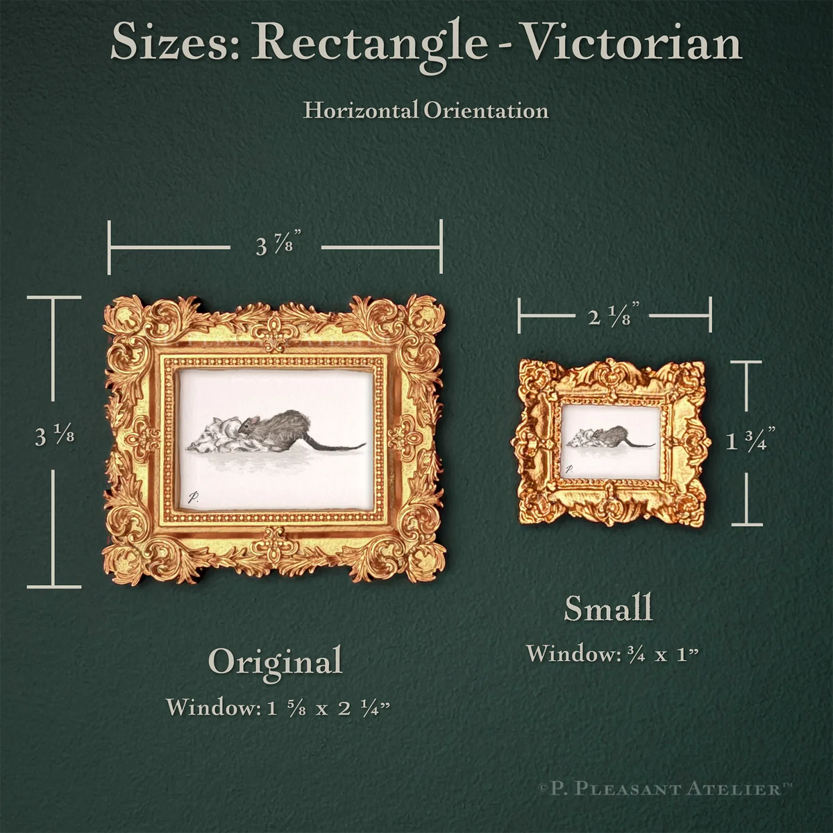 Rat Greenwich Village Framed Masterpiece by P. Pleasant Atelier, Art fairy Magic in antique gold rectangle frame