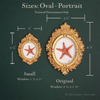Zesty Orange Framed Masterpiece by P. Pleasant Atelier oval portrait framed in antique gold and white