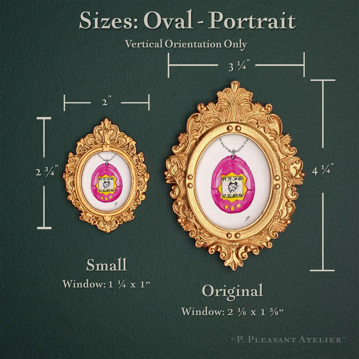Kim 90s Icon Framed Masterpiece by P. Pleasant Atelier, antique gold oval portrait Art Fairy Magic