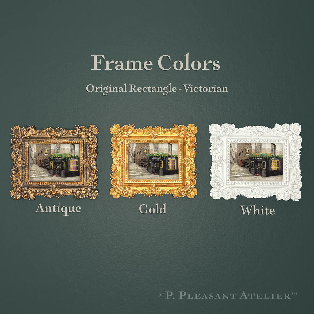 Halfway House Pub Edinburgh framed wall art by P. Pleasant Atelier in antique gold, Art Fairy Magic