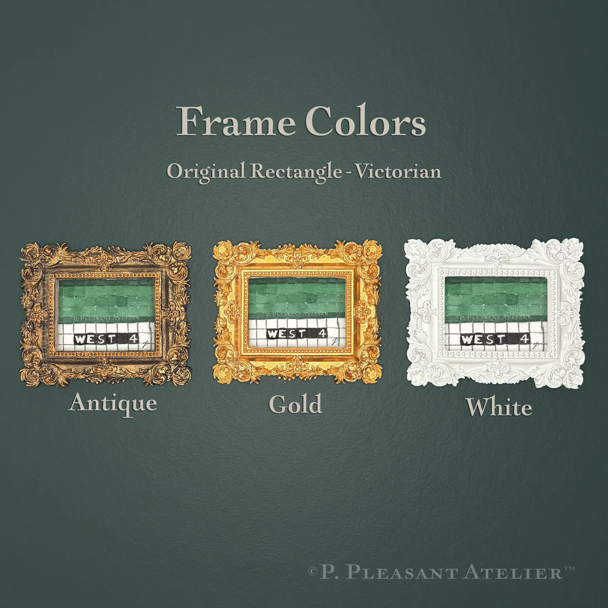 West 4 Greenwich Village framed wall art mosaic by P. Pleasant Atelier with gold fairy magic details