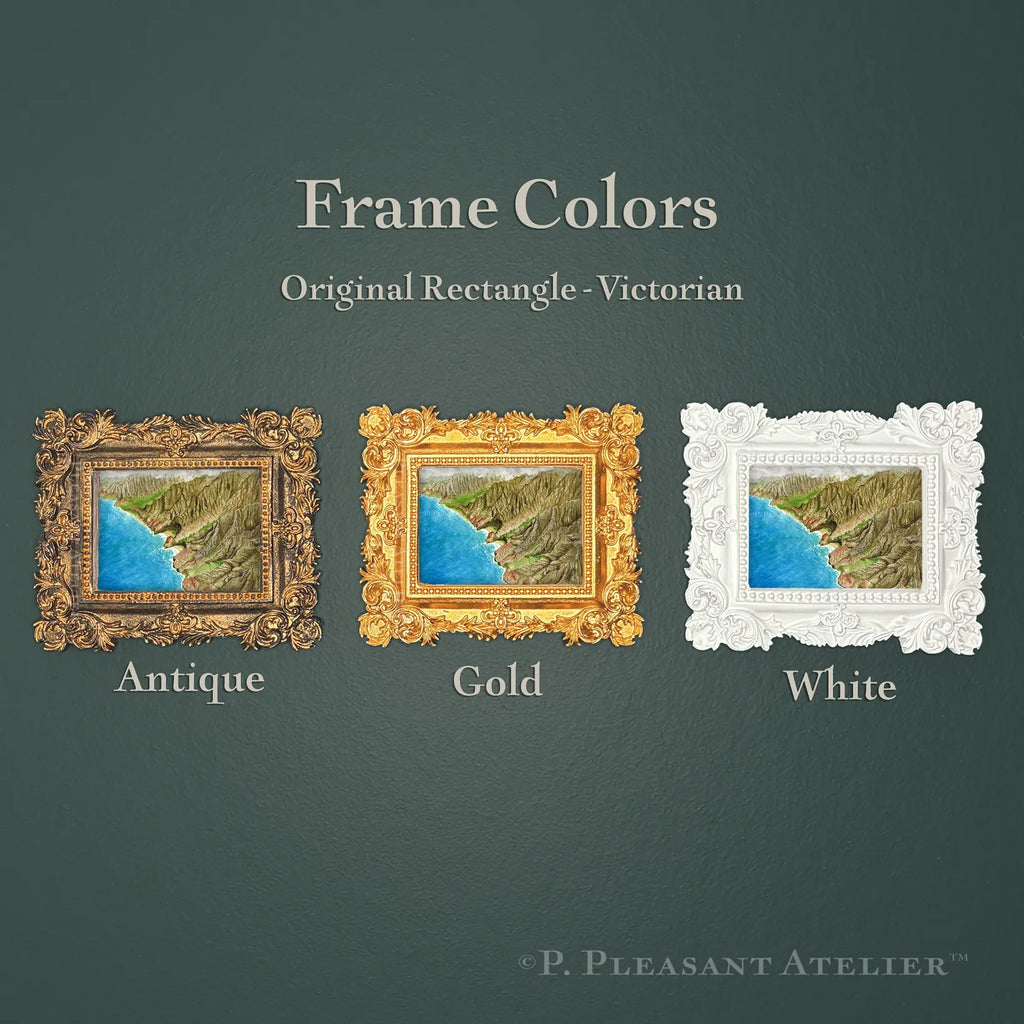 Nā Pali Coast, Kaua'i, Framed Masterpiece by P. Pleasant Atelier, Art fairy Magic in a gold rectangle frame