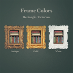 Callow, Callay Bookshelf framed masterpiece by P. Pleasant Atelier with Art Fairy Magic in a Victorian rectangle frame