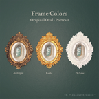 Plane Window, framed oval portrait window artwork by P. Pleasant Atelier, with gold Fairy Magic details