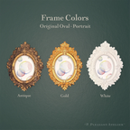 Rainbow Bubbles framed masterpiece by P. Pleasant Atelier oval portrait with antique gold frame and Art Fairy