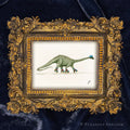 Viggo, the Rollerskatin' Brachiosaurus framed masterpiece by P. Pleasant Atelier with Art Fairy Magic