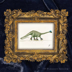 Viggo, the Rollerskatin' Brachiosaurus framed masterpiece by P. Pleasant Atelier with Art Fairy Magic