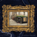 Halfway House Pub Edinburgh framed masterpiece by P. Pleasant Atelier, Art Fairy Magic in an antique gold frame