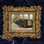 Halfway House Pub Edinburgh framed masterpiece by P. Pleasant Atelier, Art Fairy Magic in an antique gold frame