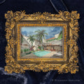 Hotel Courtyard Oaxaca framed wall art print by P. Pleasant Atelier, with Art Fairy Magic in antique gold