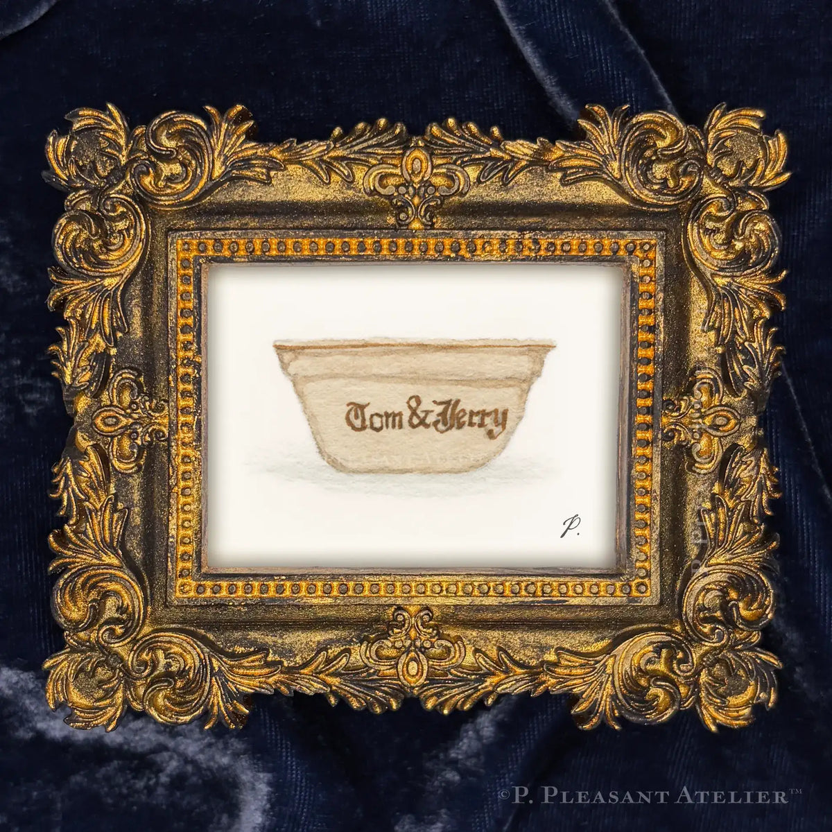Tom and Jerry For Ruth Framed Masterpiece by P. Pleasant Atelier, Art fairy magic in antique gold and white frame