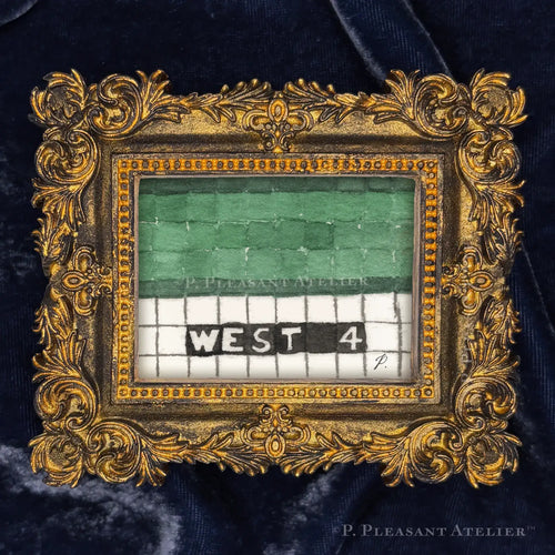 West 4 Greenwich Village framed wall art mosaic by P. Pleasant Atelier, gold Fairy Magic accents