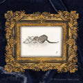 Rat Greenwich Village by P. Pleasant Atelier framed masterwork with Art Fairy Magic in a gold Victorian rectangle frame