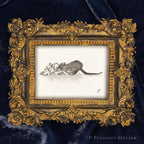 Rat Greenwich Village by P. Pleasant Atelier framed masterwork with Art Fairy Magic in a gold Victorian rectangle frame