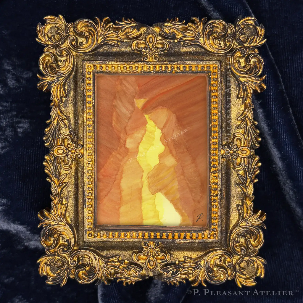 Antelope Canyon AZ Framed Masterpiece by P. Pleasant Atelier, Art Fairy Magic in antique gold and white rectangle frame
