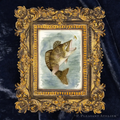 Walleye, Framed Masterpiece by P. Pleasant Atelier, Art Fairy Magic in an antique gold and white rectangle frame