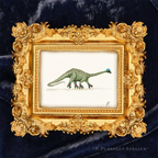 Viggo, the Rollerskatin' Brachiosaurus, framed wall art by P. Pleasant Atelier with Art Fairy Magic
