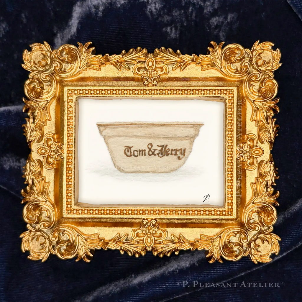 Tom and Jerry For Ruth framed masterpiece by P. Pleasant Atelier with Art Fairy Magic in an antique gold and white rectangle