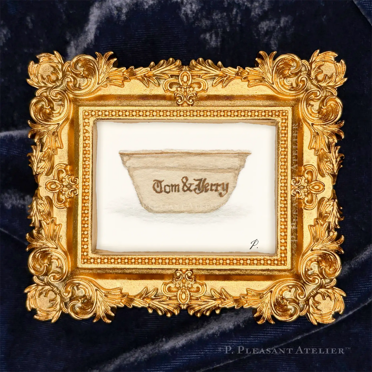 Tom and Jerry For Ruth framed masterpiece by P. Pleasant Atelier with Art Fairy Magic in an antique gold and white rectangle