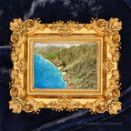 Nā Pali Coast, Kaua'i framed masterpiece by P. Pleasant Atelier with gold Art Fairy Magic coastal scene