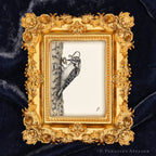 Rosie, the OG Telegrapher framed masterpiece by P. Pleasant Atelier, antique gold and white Art Fairy Magic