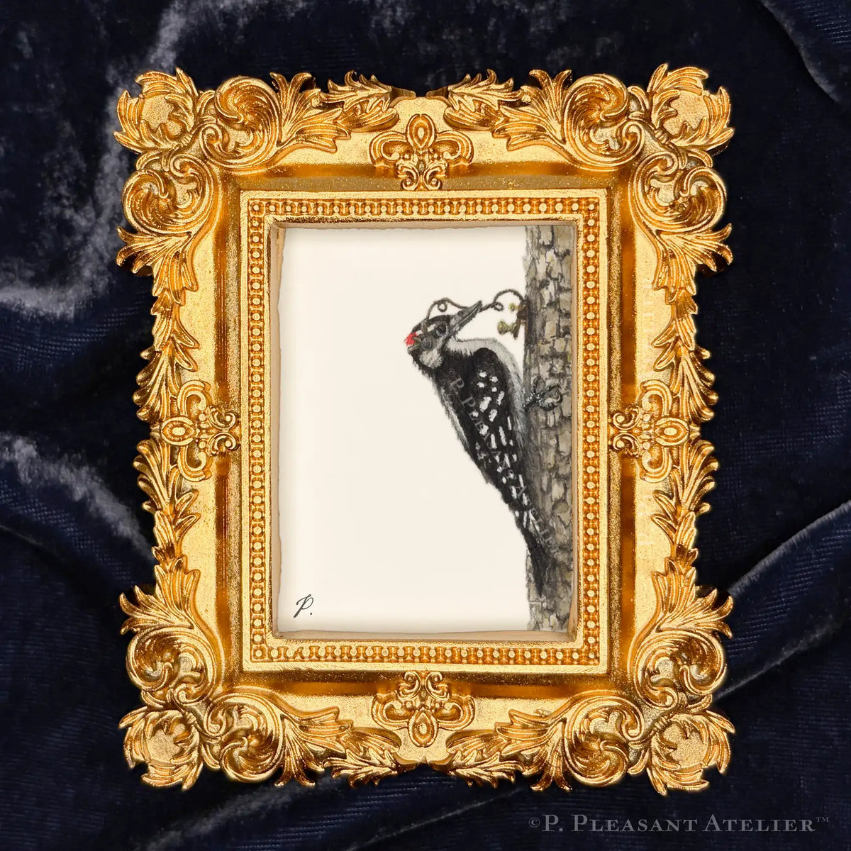 Howard, the OG Telegrapher framed masterpiece by P. Pleasant Atelier, gold ornate rectangle frame with Art Fairy Magic