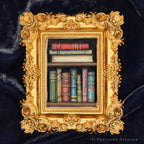 Callow, Callay bookshelf by P. Pleasant Atelier with gold Art Fairy Magic details in a Victorian frame