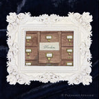 Card Catalogue Windom framed wall art by P. Pleasant Atelier in antique gold, Art Fairy Magic