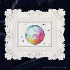 Disco Ball framed wall art by P. Pleasant Atelier with Fairy Magic Art in an antique gold white rectangle frame