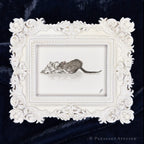 Rat Greenwich Village Framed Masterpiece by P. Pleasant Atelier, Art Fairy Magic in a white Victorian rectangle frame