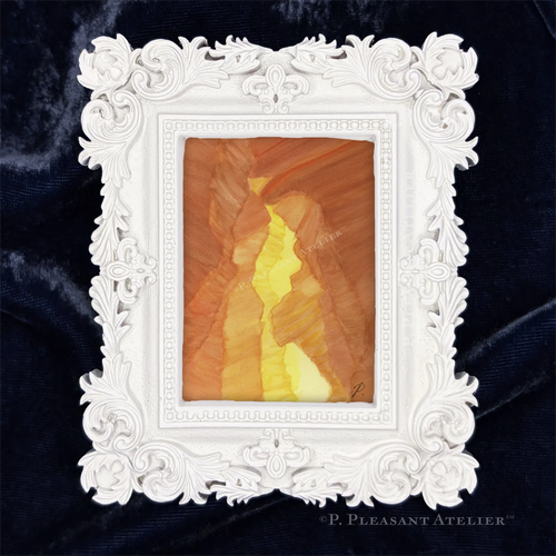 Antelope Canyon AZ framed wall art print by P. Pleasant Atelier with gold and white Victorian frame Art Fairy Magic