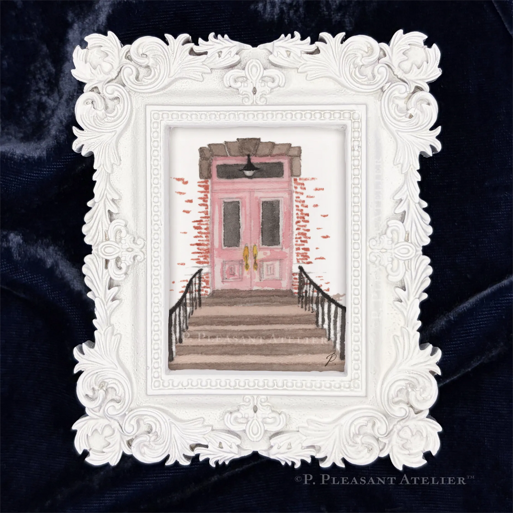 12th Avenue Brownstone South Slope framed wall art by P. Pleasant Atelier, Art Fairy Magic in antique gold