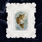 Walleye, Framed Masterpiece by P. Pleasant Atelier, Art Fairy Magic in antique gold and white Victorian frame
