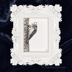 Rosie, the OG Telegrapher framed masterpiece by P. Pleasant Atelier, Fairy Magic Art in antique gold and white