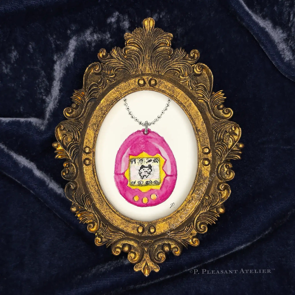 Kim 90s Icon framed masterpiece by P. Pleasant Atelier in gold with Fairy Magic Art details