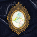 Bubbles Jane framed master piece by P. Pleasant Atelier with Art Fairy Magic, antique gold oval frame