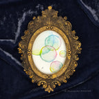 Bubbles Jane framed master piece by P. Pleasant Atelier with Art Fairy Magic, antique gold oval frame
