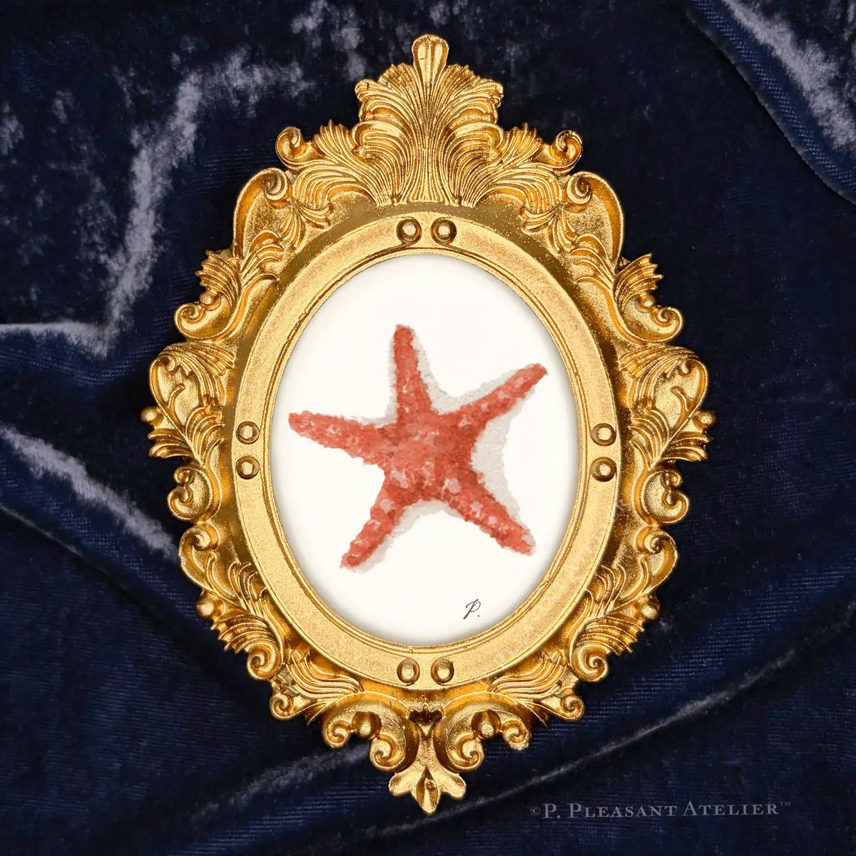Zesty Orange Framed Masterpiece by P. Pleasant Atelier oval framed portrait artwork with Art Fairy Magic