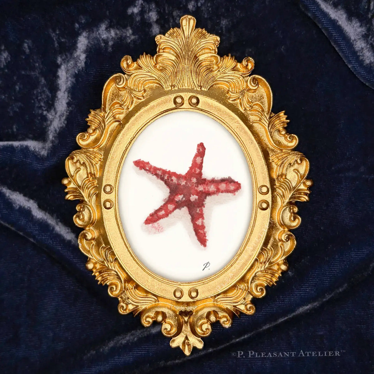 Zesty Red Framed Masterpiece by P. Pleasant Atelier, framed wall art with gold Fairy Magic star