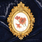 Muffy Poppy framed masterpiece by P. Pleasant Atelier with Art Fairy Magic in an antique gold oval frame
