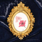 Jenny Poppy Framed Masterpiece by P. Pleasant Atelier oval portrait art in gold with Fairy Magic