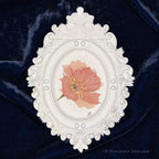 Phoebe Poppy framed wall art portrait by P. Pleasant Atelier with Fairy Magic floral in a white oval frame