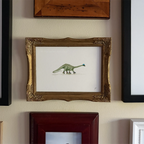 Viggo, the Rollerskatin' Brachiosaurus 5 x 7 inch fine art print by P. Pleasant Atelier with Art Fairy Magic