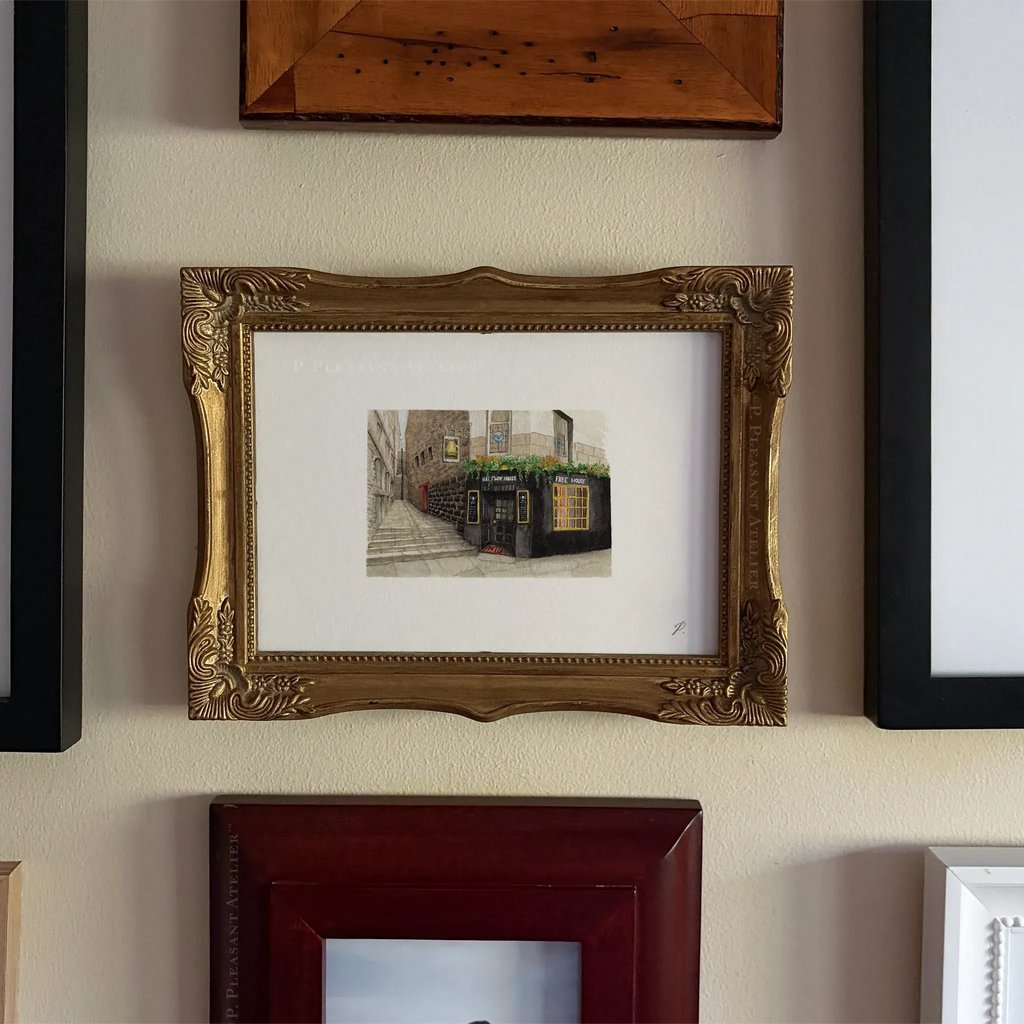 Halfway House Pub Edinburgh 5 x 7 inch fine art print by P. Pleasant Atelier with Magic Art Fairy charm