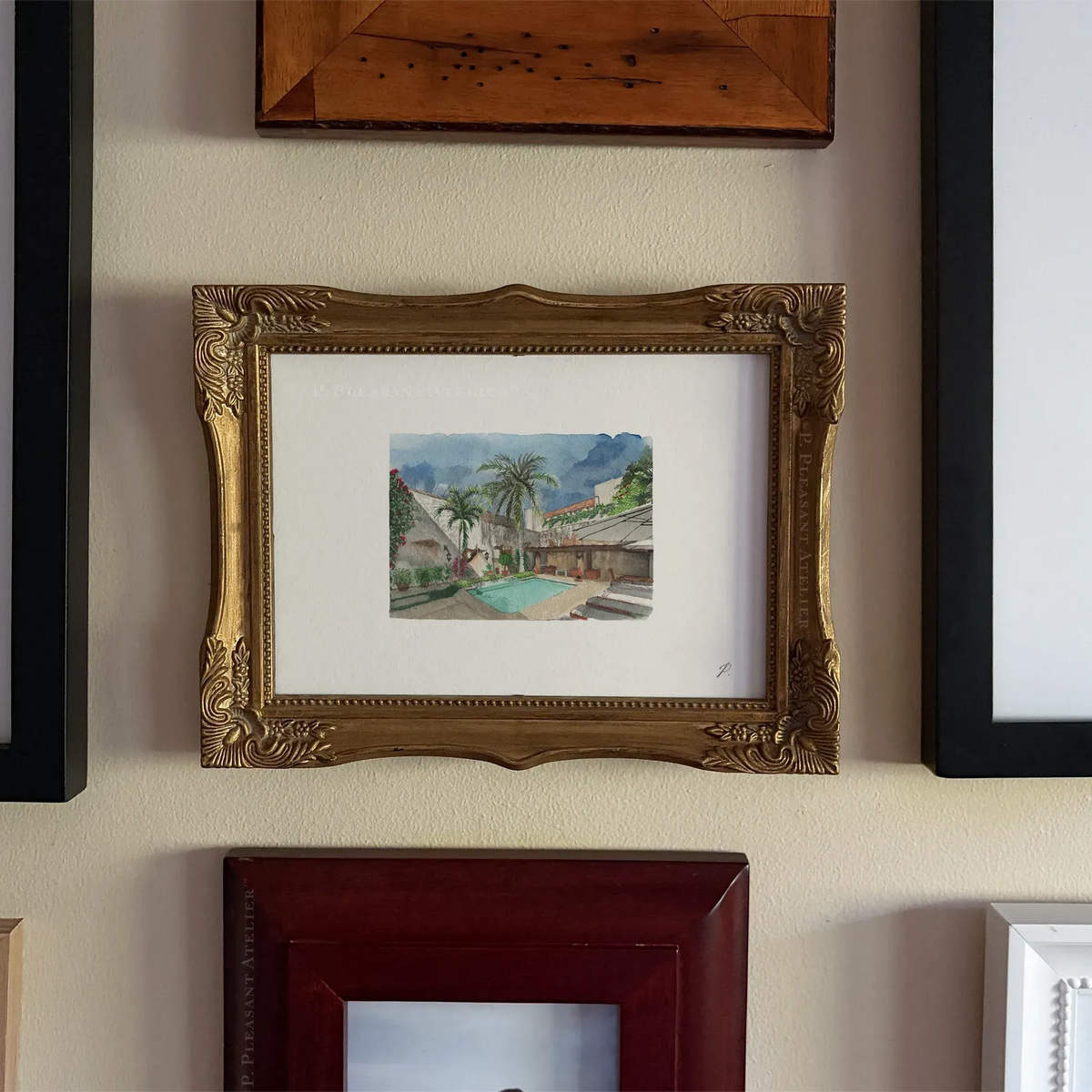 Hotel Courtyard Oaxaca 5 x 7 inch fine art print by P. Pleasant Atelier with Fairy Magic Art