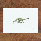 Viggo, the Rollerskatin' Brachiosaurus 5 x 7 inch fine art print by P. Pleasant Atelier with Fairy Art