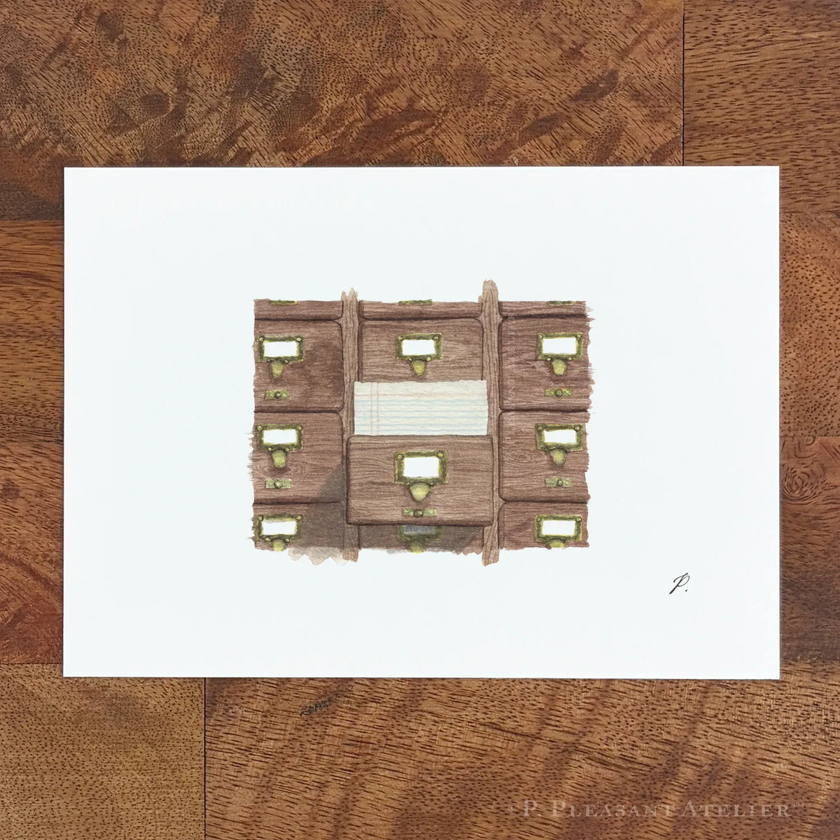 Card Catalogue 5 x 7 inch fine art print by P. Pleasant Atelier with Art Fairy Magic details