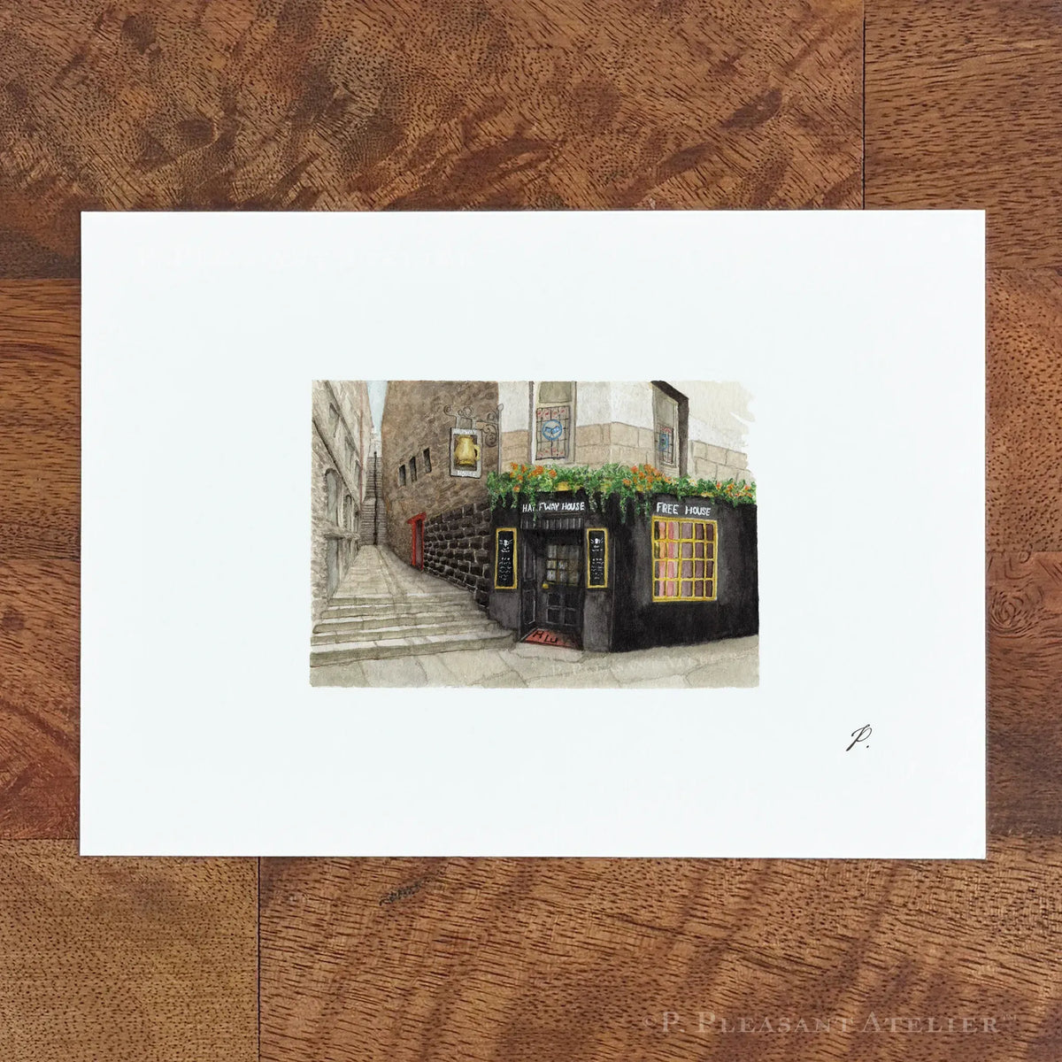 Halfway House Pub Edinburgh 5 x 7 inch fine art print by P. Pleasant Atelier with Fairy Magic Art