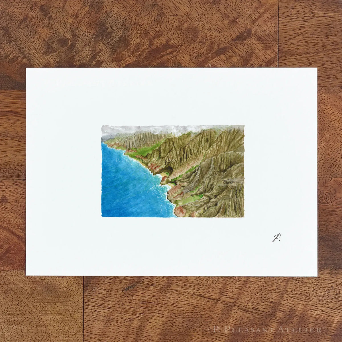 Nā Pali Coast, Kaua'i 5 x 7 inch fine art print by P. Pleasant Atelier with coastal Magic Art