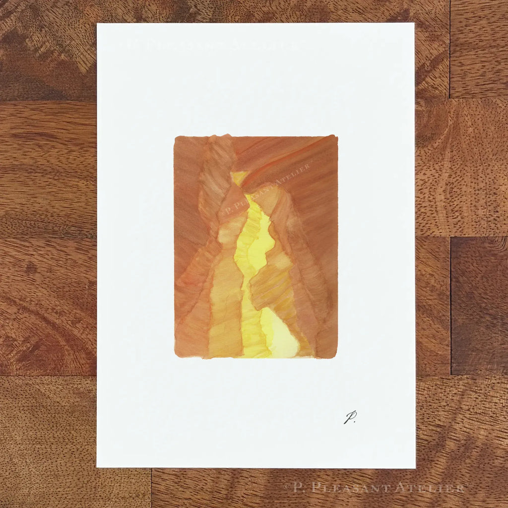 Antelope Canyon AZ 5 x 7 inch fine art print by P. Pleasant Atelier, warm canyon Art Magic